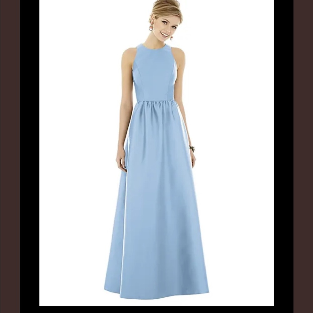 Alfred Sung Newport Blue Bridesmaid Dress D707